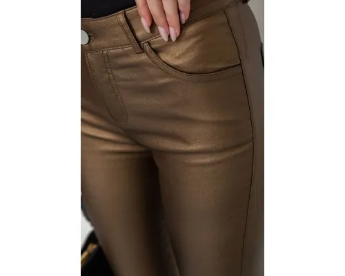 Штани жіночі стрейч, колір темно-золотистий, 246R3018