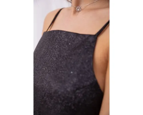 Міні-сукня на бретелях, чорного кольору, 115R0464