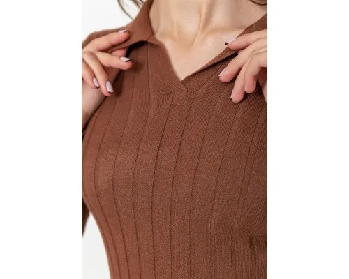 Кофта жіноча однотонна, колір коричневий, 204R018