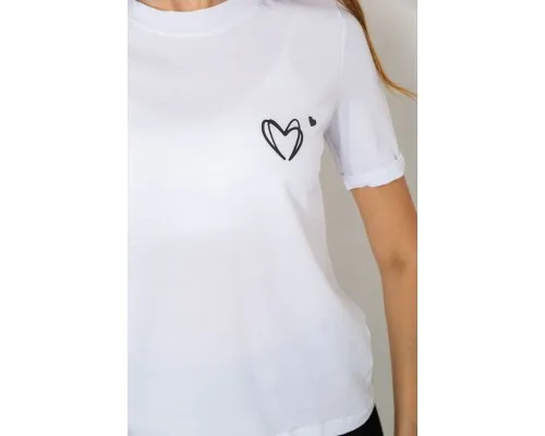 Жіноча футболка з принтом, колір білий, 241R122