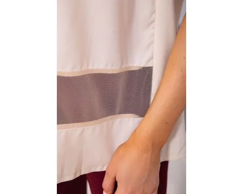 Літня шифонова блуза, з сіткою світло-бежевого кольору, 172R015