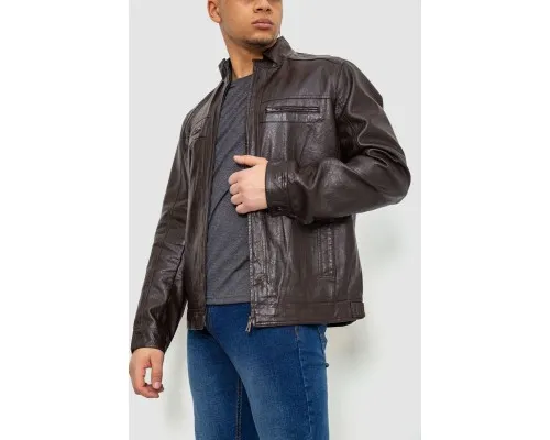 Куртка чоловіча демісезонна екошкіра, колір коричневий, 243R1009-2