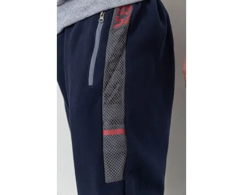 Спорт чоловічі штани на флісі, колір темно-синій, 244R41153