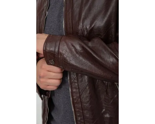 Куртка чоловіча демісезонна екошкіра, колір коричневий, 243R1058