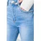 Джинси жіночі з потертостями, колір блакитний, 214R1530