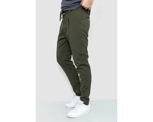 Чоловічі штани в смужку, колір хакі, 157R2008-1