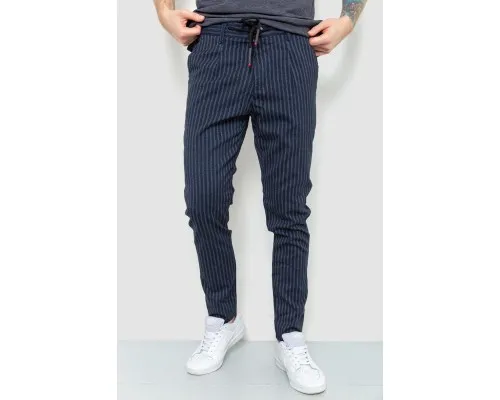 Чоловічі штани в смужку, колір синій, 157R2008-1