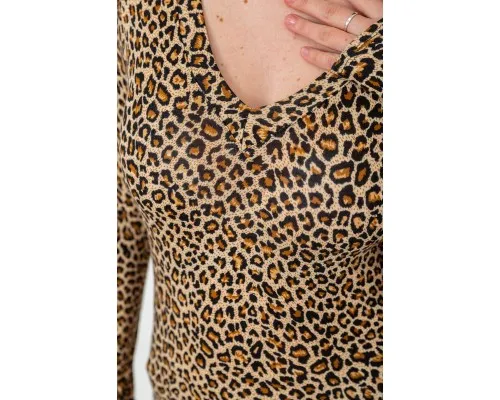 Жіночий лонгслів укорочений, колір леопардовий, 186R563