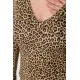 Жіночий лонгслів укорочений, колір леопардовий, 186R563