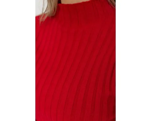 Стильний жіночий гольф у рубчик, колір бордовий, 221R8868-1