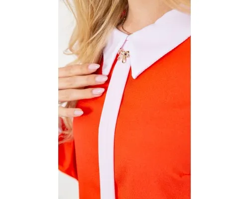 Блуза шифонова, колір кораловий, 186R102-1