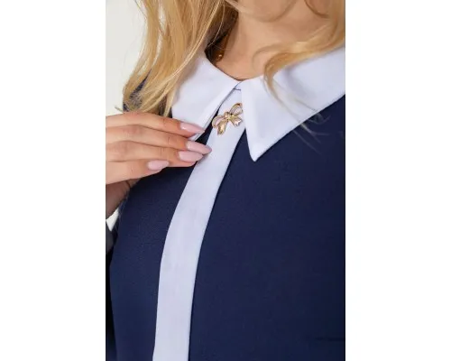 Блуза шифонова, колір темно-синій, 186R102-1