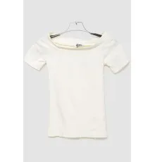 Футболка-блуза жіноча стрейч  -уцінка, колір молочний, 186R016-U-1