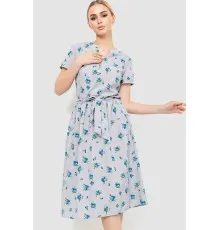 Сукня з квітковим принтом, колір сіро-синій, 230R006-22