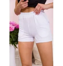 Жіночі шорти на резинці, білого кольору, 119R510-1