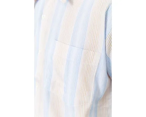 Сорочка чоловіча в смужку, колір бежево-блакитний, 167R0770