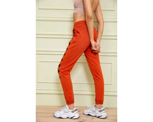 Жіночі спортивні штани, з принтом Серце, колір теракотовий, 102R212