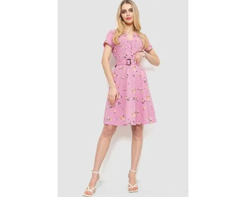 Сукня з поясом  -уцінка, колір рожево-жовтий, 230R032-5-U-3