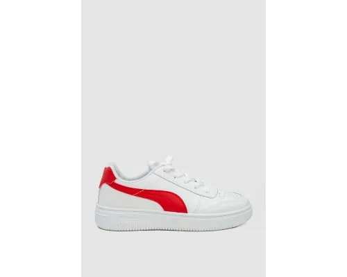 Кеди жіночі на шнурках, колір біло-червоний, 248R151-22