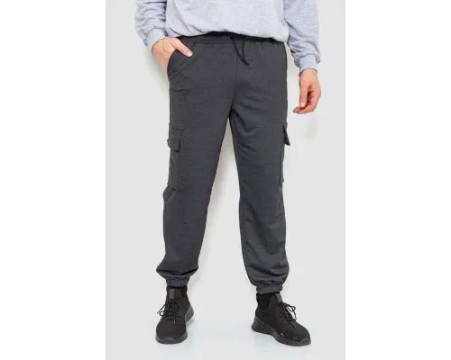 Спортивні штани чоловічі двонитка, колір темно-сірий, 241R0651-1