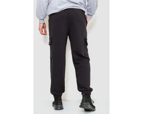 Спортивні штани чоловічі двонитка, колір чорний, 241R0651-1