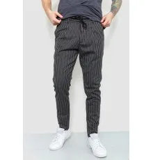Чоловічі штани в смужку, колір сіро-чорний, 157R2007-1