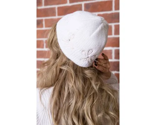 Однотонна жіноча шапка, білого кольору, 167R7792