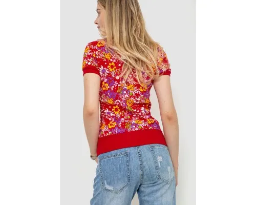 Жіноча футболка яскрава з принтом, колір червоний, 244R386