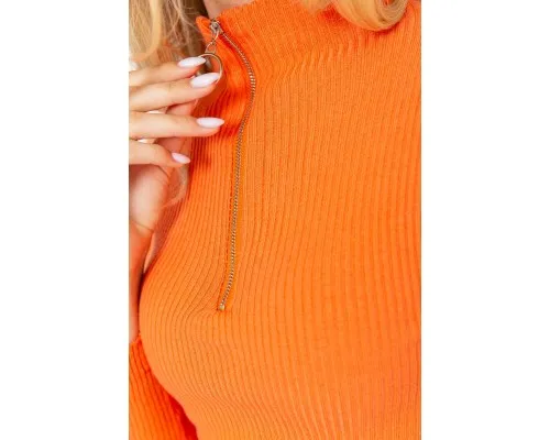 Кофта жіноча на блискавці в рубчик, колір помаранчевий, 204R041