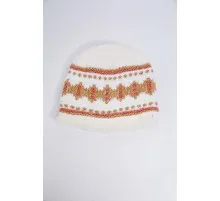 Дитяча шапка, молочно-бежевого кольору з узором, 167R7781