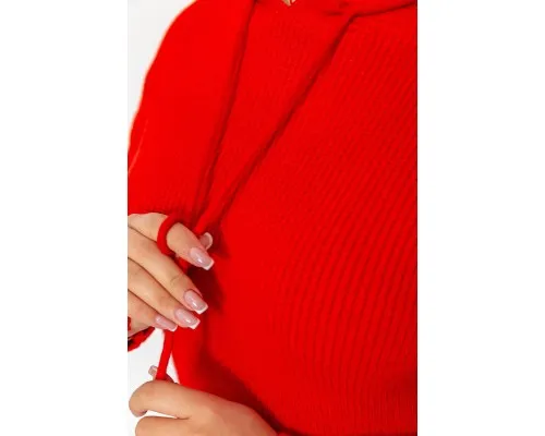 Кофта-батник жіноча з капюшоном, колір червоний, 244R2029