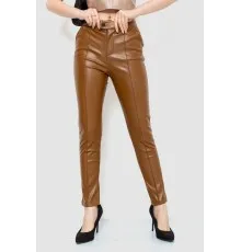 Штани жіночі екошкіра, колір коричневий, 186R6712