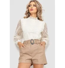 Блуза жіноча класична гіпюрова, колір кремовий, 204R154