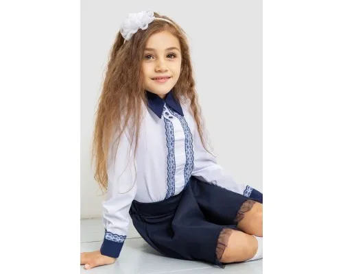 Блузка ошатна для дівчаток, колір біло-синій, 172R205-5