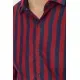 Сорочка чоловіча в смужку байкова, колір бордово-синій, 214R61-95-001