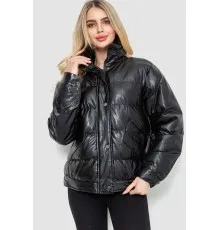 Куртка жіноча демісезонна екошкіра, колір чорний, 243R205