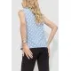 Блуза без рукавів у горох, колір джинс, 102R068-2