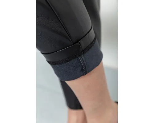 Штани жіночі з екошкіри, колір чорний, 186R5965