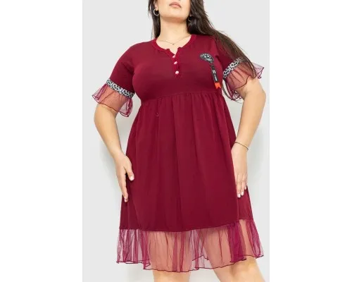 Сукня вільного крою, колір бордовий, 231R6444
