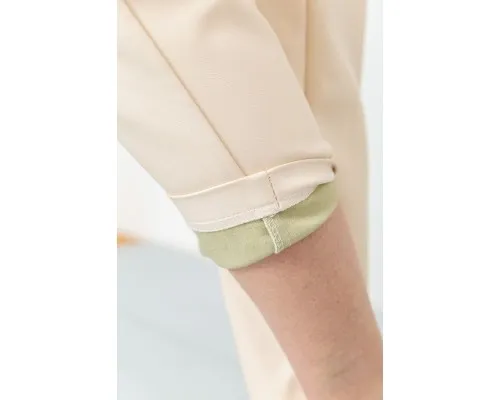 Штани жіночі з екошкіри, колір кремовий, 186R5965