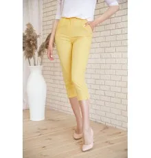Вкорочені жіночі штани, жовтого кольору, 167R1586