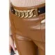 Штани жіночі з екошкіри, колір коричневий, 186R5320