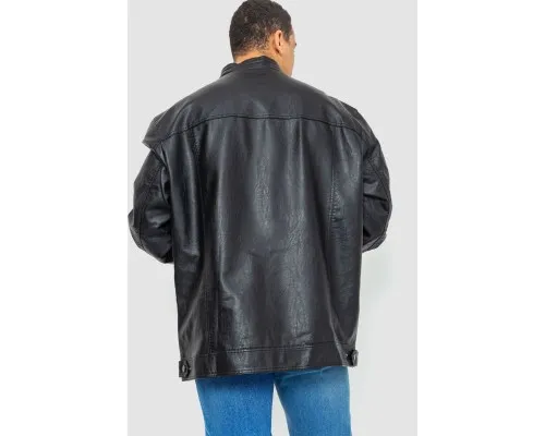 Куртка чоловіча екошкіра батал, колір чорний, 244R168
