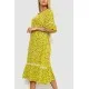 Плаття з квітковим принтом, колір оливковий, 219RT-4105