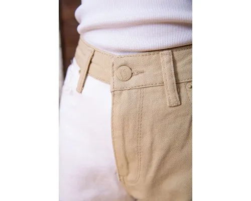 Літні жіночі джинси МОМ, біло-бежевого кольору, 164R426