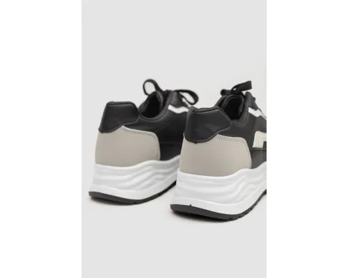 Кросівки жіночі екошкіра, колір сіро-чорний, 243R186-128