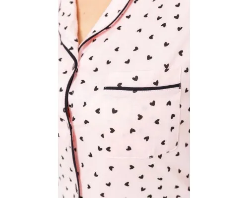 Жіноча піжама з принтом 219RP-218, колір Персиково-чорний