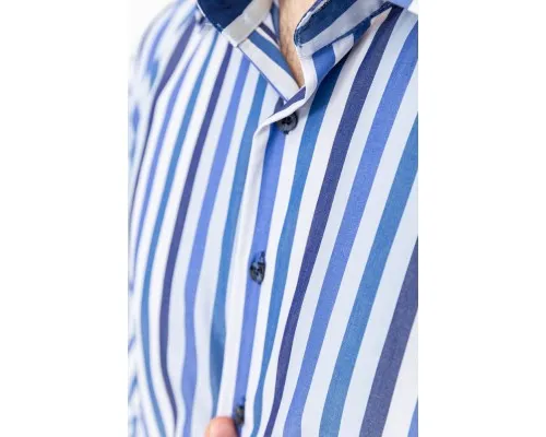 Сорочка чоловіча в смужку, колір біло-синій, 131R141110