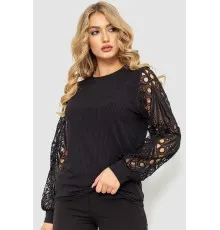 Блуза жіноча ошатна, колір чорний, 204R09