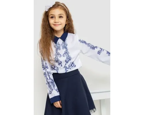 Блузка ошатна для дівчаток, колір синьо-білий, 172R026